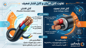 تفاوت کابل افشان و کابل فشار ضعیف